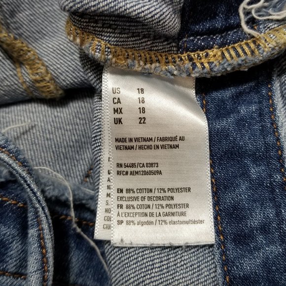 American Eagle skort 18 distressed frayed tie side wrap denim jean cut off waist - Picture 15 of 16